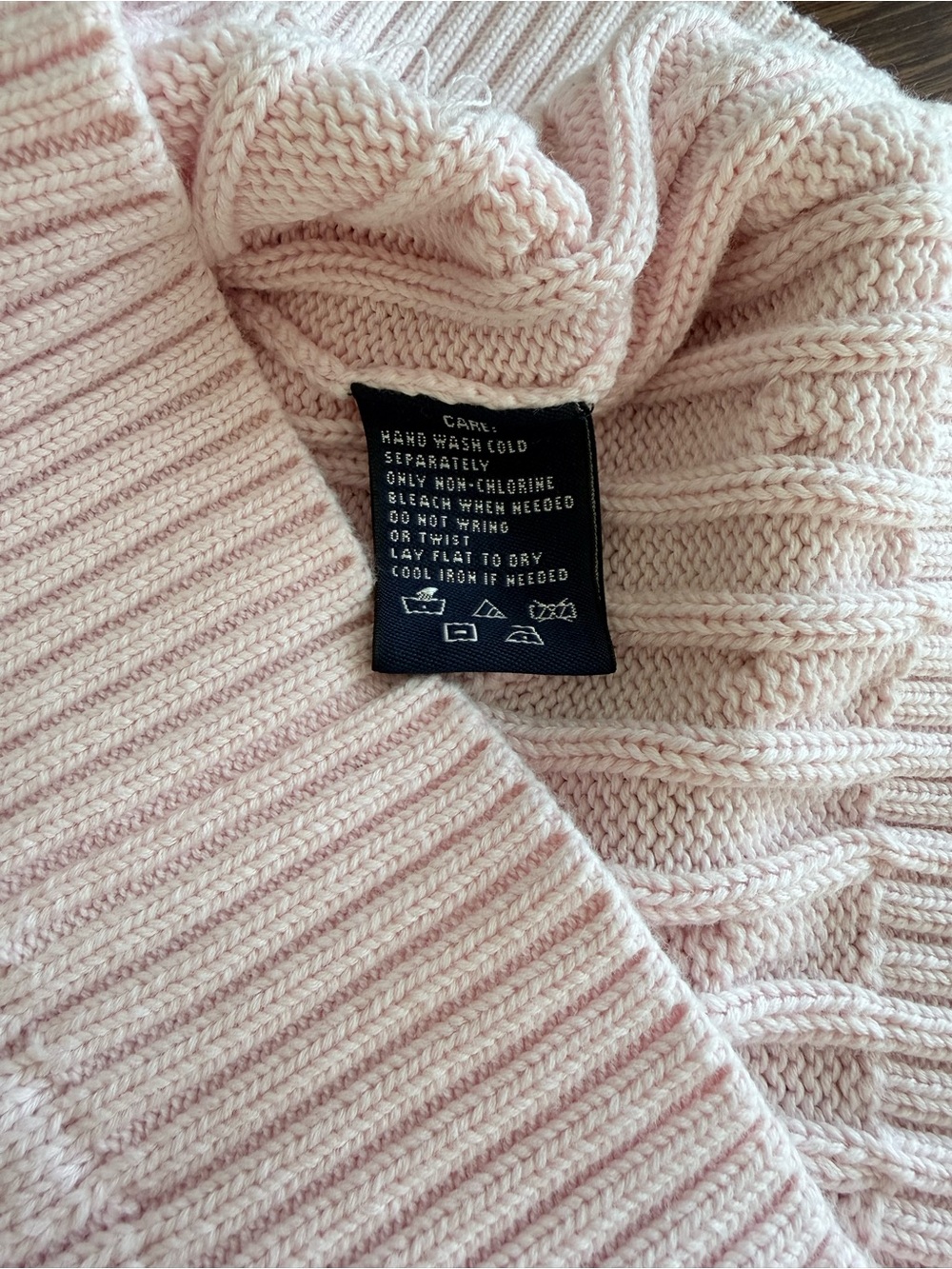 Ralph Lauren Sport Pink Cable Knit Collared Polo Sweater 100% Cotton Size L Rare - Picture 4 of 8